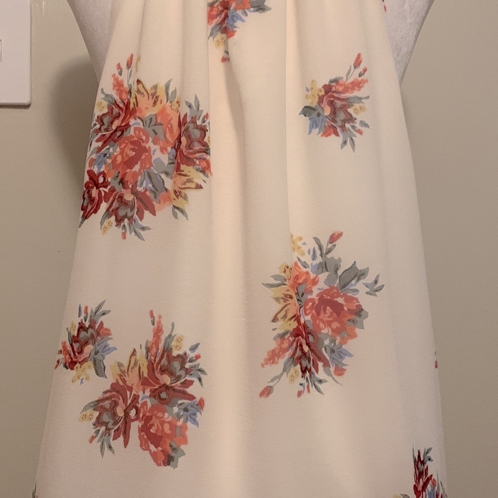 Joie Floral Gris Braided Silk Tank in Porcelain New Size Large - Picture 7 of 9